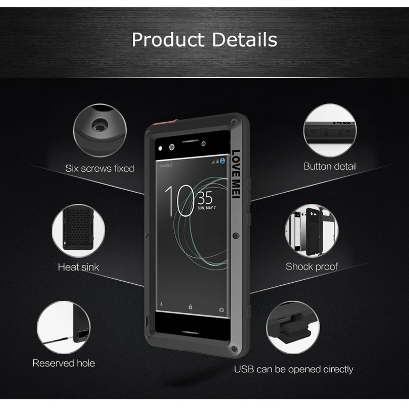 Xperia Z5 3Proof Case LOVEMEI Powerful Metal for SONY XZ Primium Luxury Aluminum Dirt Waterproof Shockproof Cover | Мобильные
