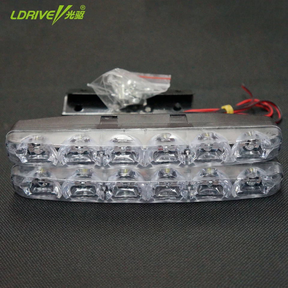 LDRIVE 2 шт. супер яркий DC 12V COB светодиодный светильник белые дневные ходовые огни DRL