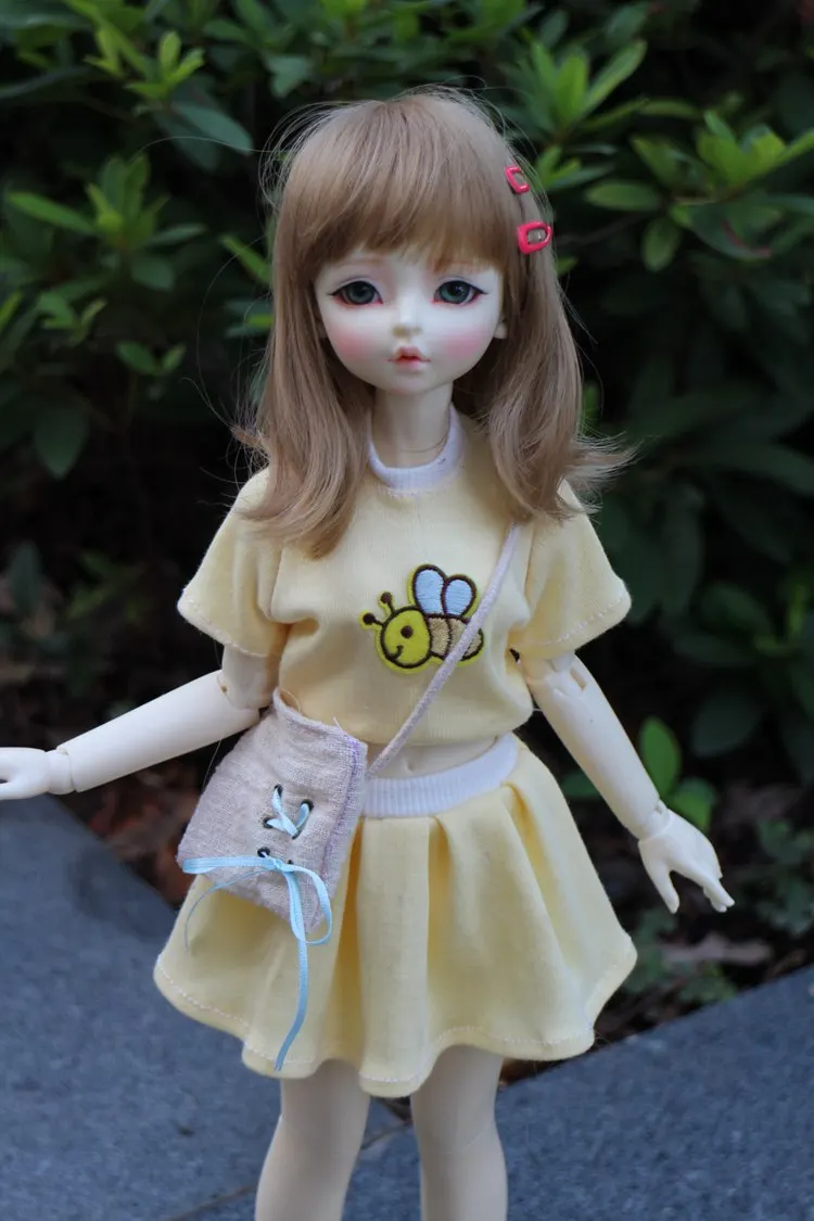 1/6 1/4 масштаб BJD футболка+ юбка+ сумка костюм для YOSD BJD/SD аксессуары для кукольной одежды, в комплект не входят кукла, обувь, парик и аксессуары