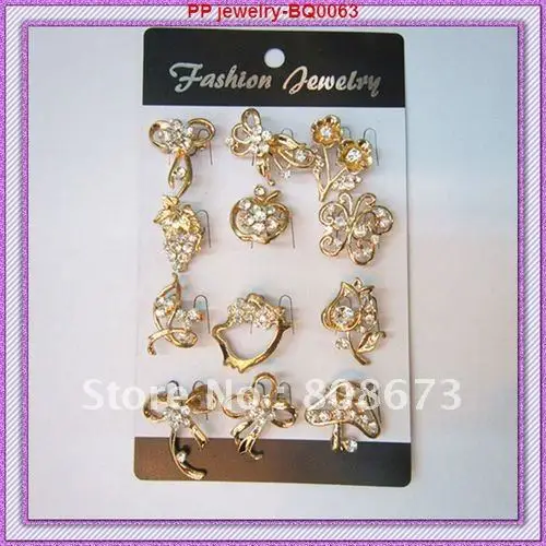 

Gold Color 24PCS/LOT Mixed Small Brooched Free Shipping