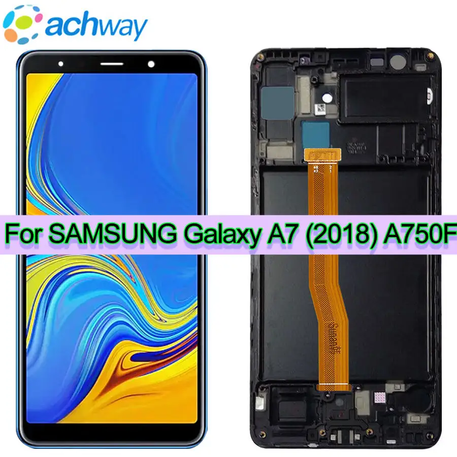 100% Протестировано для 6 0 "SAMSUNG GALAXY A7 2018 LCD A750F дисплей кодирующий преобразователь