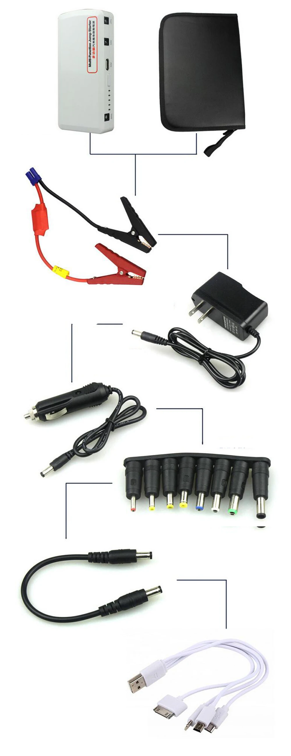Новейший 12 В Многофункциональный пусковой стартер автомобиля Аварийный 1 USB порт power Bank зарядное устройство для дизельного и бензинового автомобиля