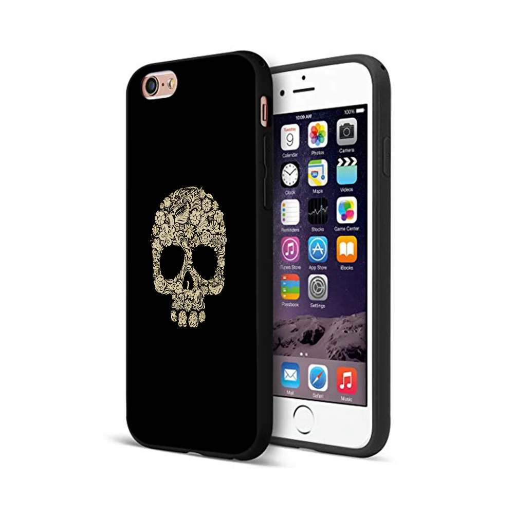 12694 Черный чехол ТПУ для iphone 5 5s se 6 6s 7 8 plus x 10 чехол силиконовый чехол для iphone XR XS 11 pro MAX чехол череп ворона цветок - Цвет: 12694