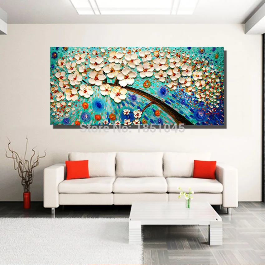 

100% Hand-painted Free Shipping red tree Abstract Oil Painting White Knife Painting on the Canvas Pictures Art Home Decoration