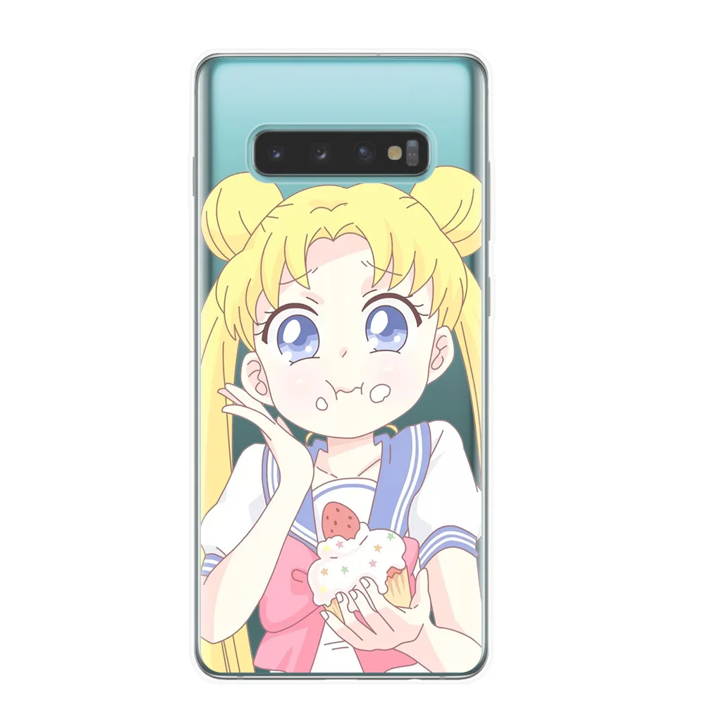 Чехол для Samsung Galaxy S10E S6 S7 Edge S8 S9 S10 Plus Lite 5G Note 8 9 M10 M20 M30 Kawaii Sailor Moon | Мобильные телефоны