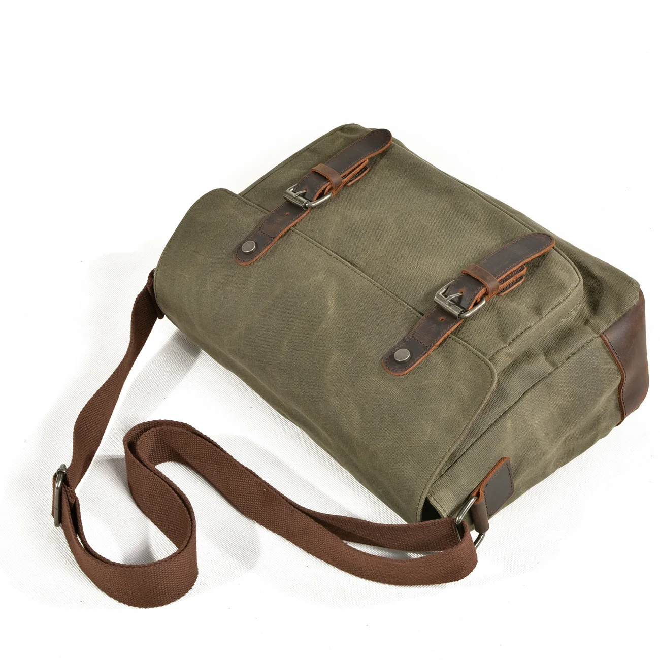 Vintage Men Waterproof Wax Canvas Crossbody Messenger Bags Retro Shoulder Male School Travel with Leather Belt | Багаж и сумки