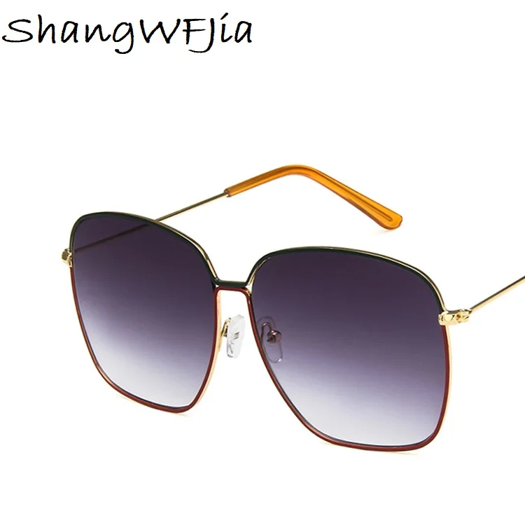 

2019 NEW square frame vintage sunglasses Women Oversized Big Size Sun Glasses for Men Female Shades Clear pink UV400 Eyewear