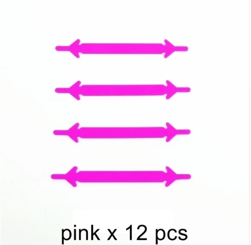 12pcs-B-pink Новинка 2 стиля 16 шт./лот и 12 шт Новые Креативные шнурки эластичные силиконовые шнурки для обуви креативные шнурки без шнурков - Цвет: 12pcs-B-pink