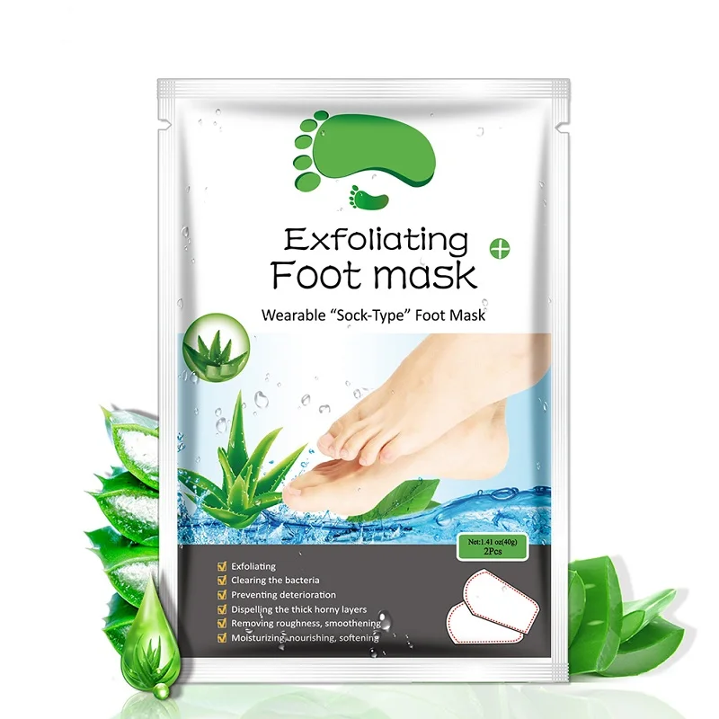 Aloe vera 1 pair/Bag Exfoliating Foot Mask Socks For Pedicure Socks For Feet Peeling Baby Foot Mask Health Care Feet Dead Skin Removal - Цвет: Aloe vera