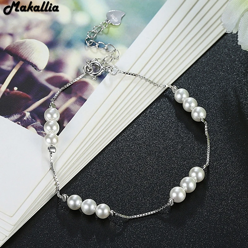 925 серебряный браслет из бусин для женщин оригинальная безопасная цепочка
