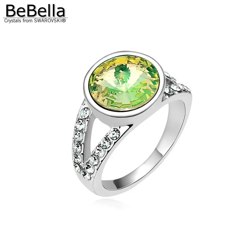 Женское кольцо с кристаллами BeBella круглое на палец Swarovski|women rings|crystal ring womencrystal rings