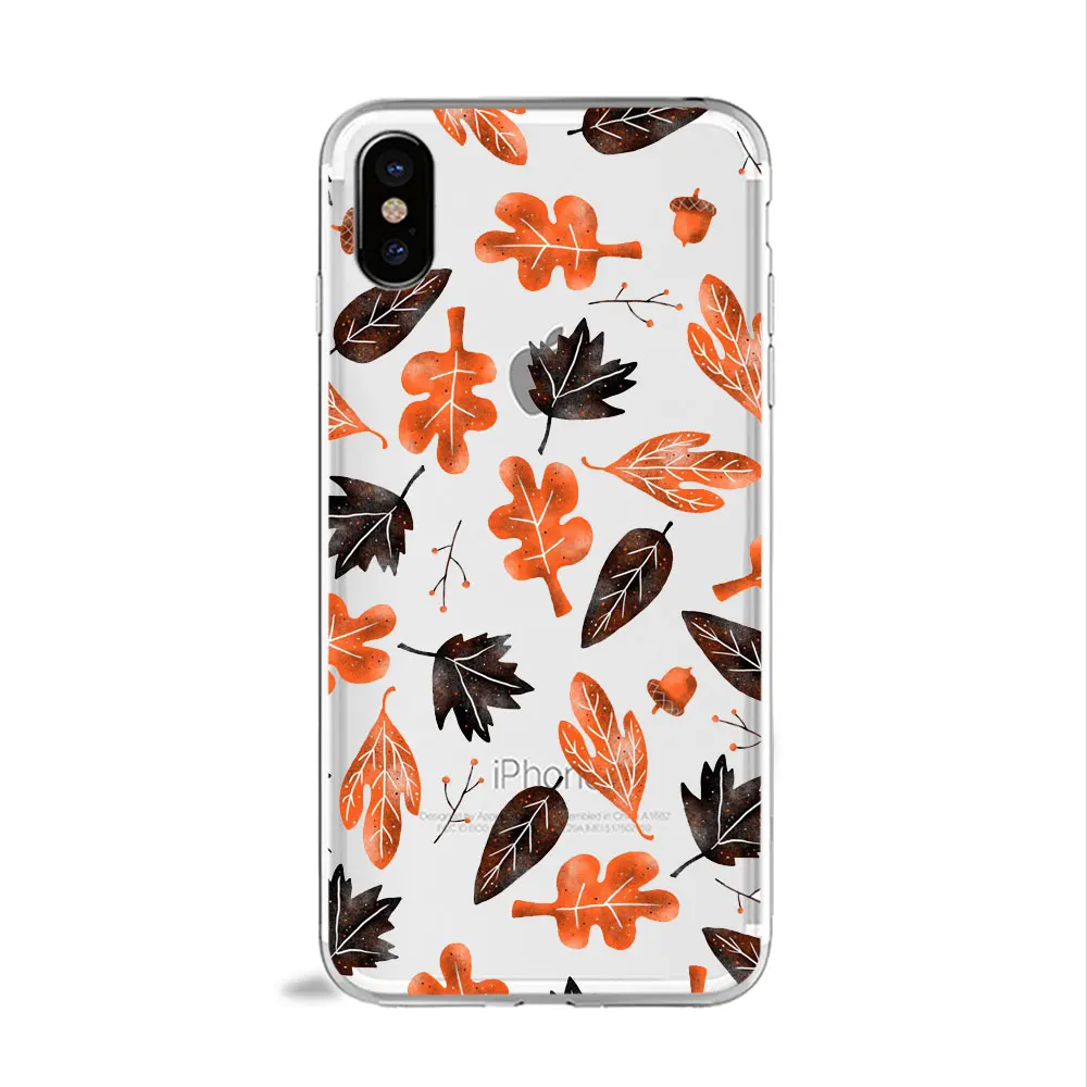 TPU A0 Осенний оранжевый Хэллоуин Кукуруза лиса чехол для телефона для iPhone 11 PRO MAX 5S 6s 8 7 plus XR XS X P20 pro осень Тыква ТПУ силиконовый чехол - Цвет: TPU A0