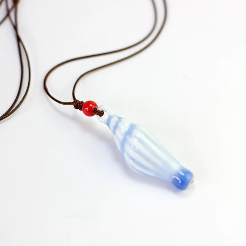 Lidavi богемная Керамика ручной работы в форме листа свисток Красные ожерелья с