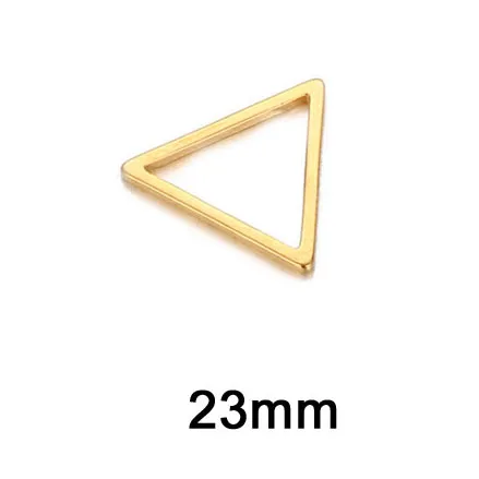 Gold plated 23MM 20 шт. геометрические серии из нержавеющей стали полые треугольные подвески для самостоятельного изготовления ювелирных изделий маленькие треугольные Подвески Аксессуары - Окраска металла: Gold plated 23MM