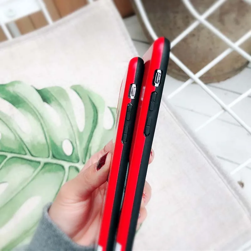 JIBAN Art wind girl Red Phone Case for iPhone X Soft TPU IMD frosted Cases iphone 8 7plus 6s 6plus protective phone Cover |