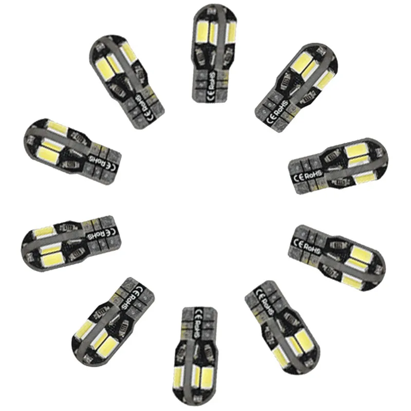 20 шт. Canbus T10 194 168 W5W 5730 8 LED SMD Белая Автомобильная боковая лампа с клиновидным