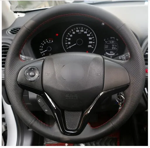 Черная искусственная кожа Чехол рулевого колеса автомобиля для Honda новый Fit город