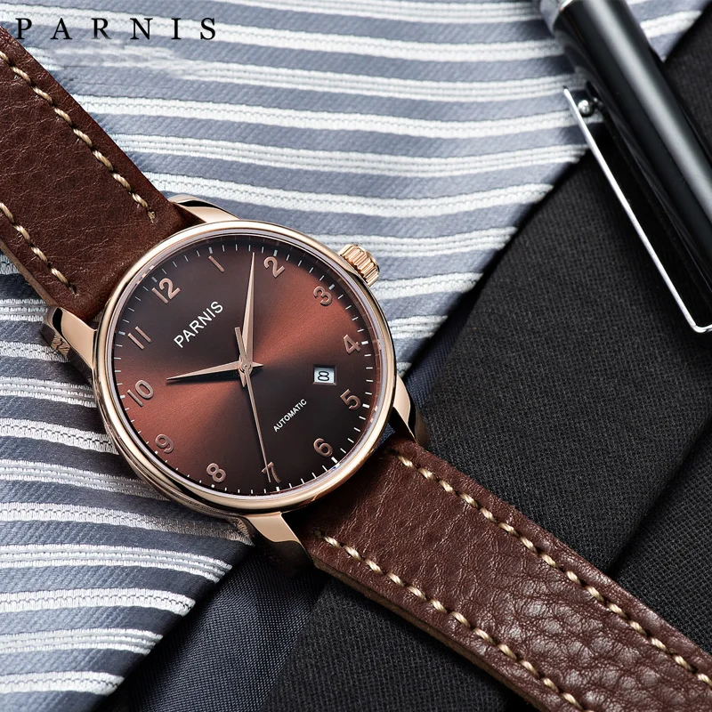 Часы мужские механические с сапфировым стеклом 38 мм|Мужские часы| |