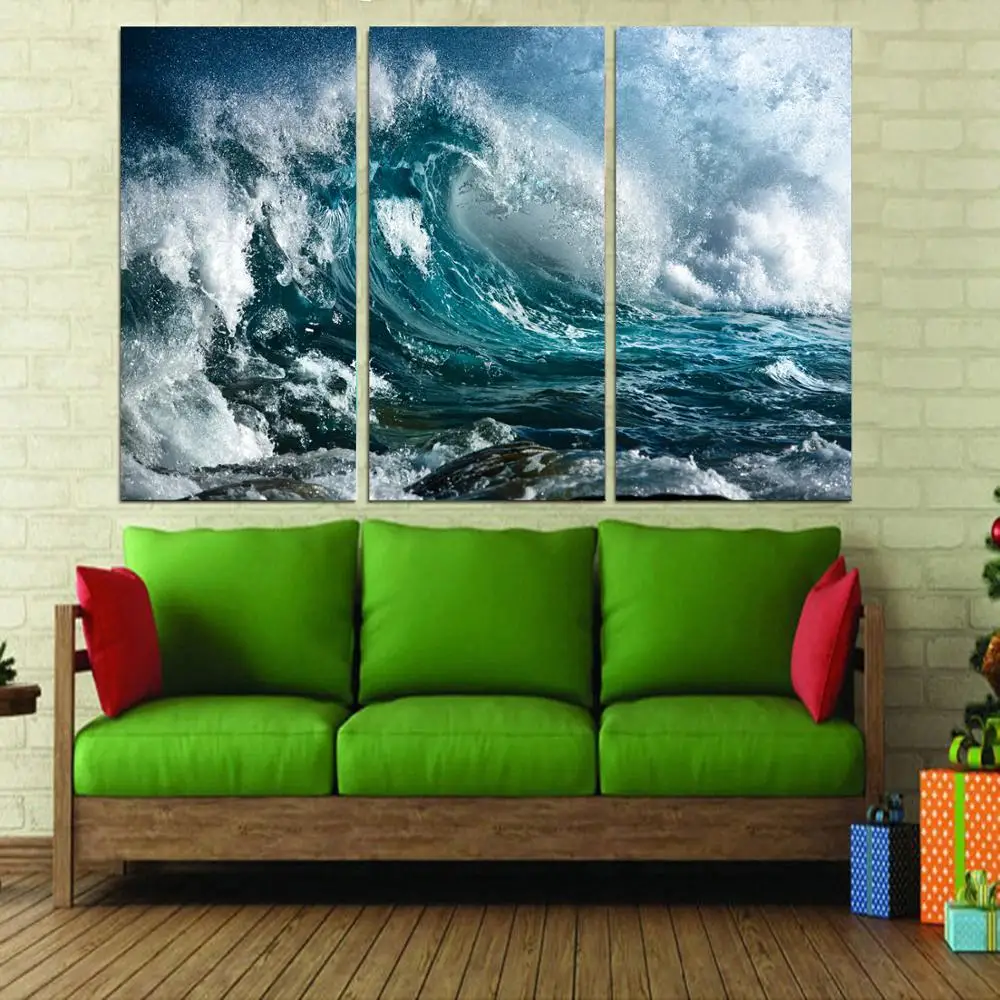 

Drop shipping 3 Panel printed painting Seascape painting Wall Art Picture Home Decoration Living Room Modern painting LS688