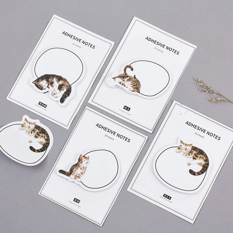 Kawaii Cat sleeps animal наклейки memo pad фотоальбом декоративная бумага Стикеры pet DIY Липкие