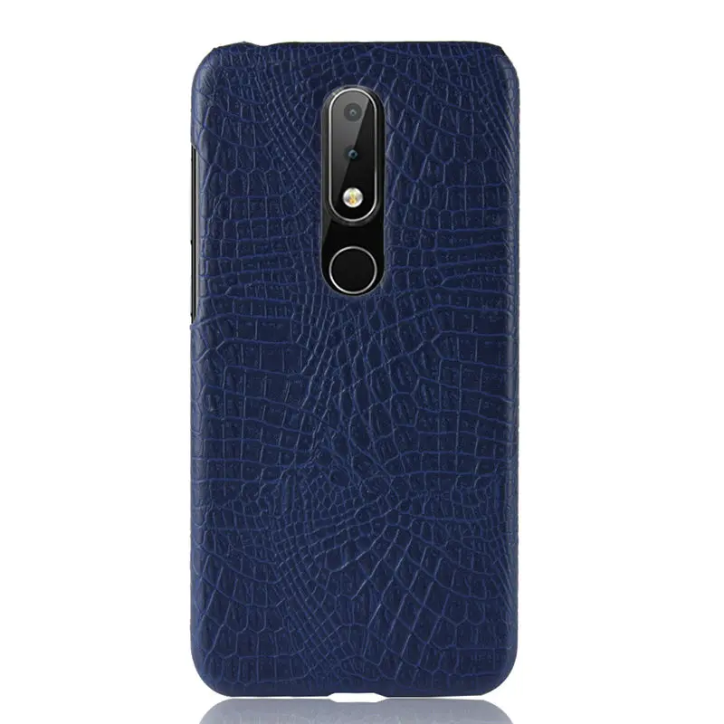 For Nokia X5 2018 Case Hard Crocodile PU Leather Back Cover Phone X 5 NokiaX5 TA-1109 | Мобильные телефоны и аксессуары