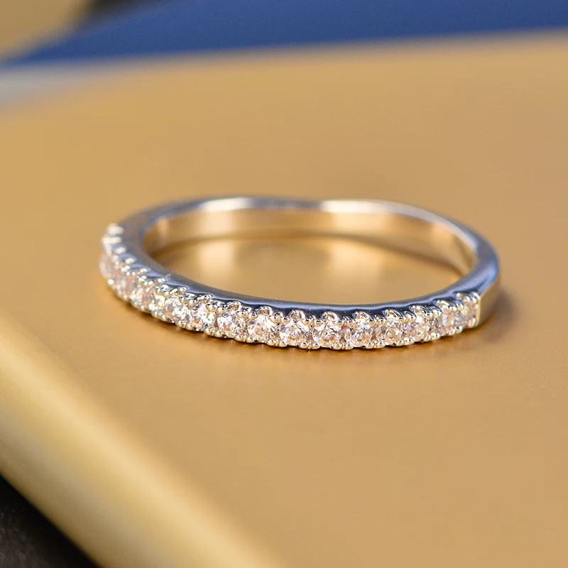 Cute Jewelry Girls AAA Cubic Zirconia 925 Sterling Silver Wedding Band Ring For Women Size 6 7 8 9 HERR0087 | Украшения и - Фото №1