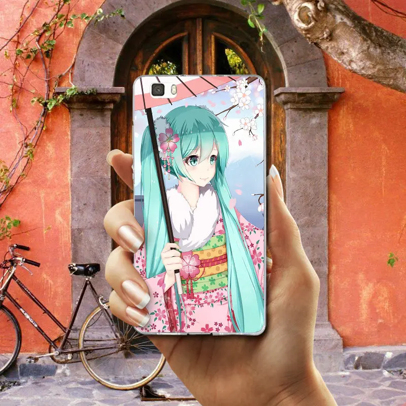 Мягкий мобильный телефон с Аниме Vocaloid Hatsune Miku чехлы из ТПУ для Huawei P8 P9 P10 P20 P30 Honor 7 7X
