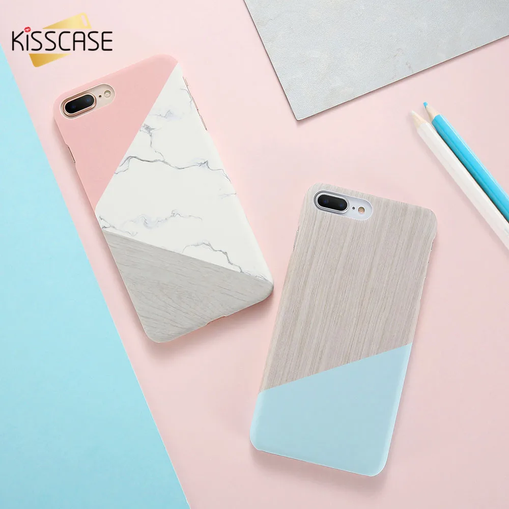 KISSCASE Marble Case For iPhone 7 XS Max X XR Simple Stitching Color 6S 6 8 Plus 5S 5 Se Capinhas Bag |