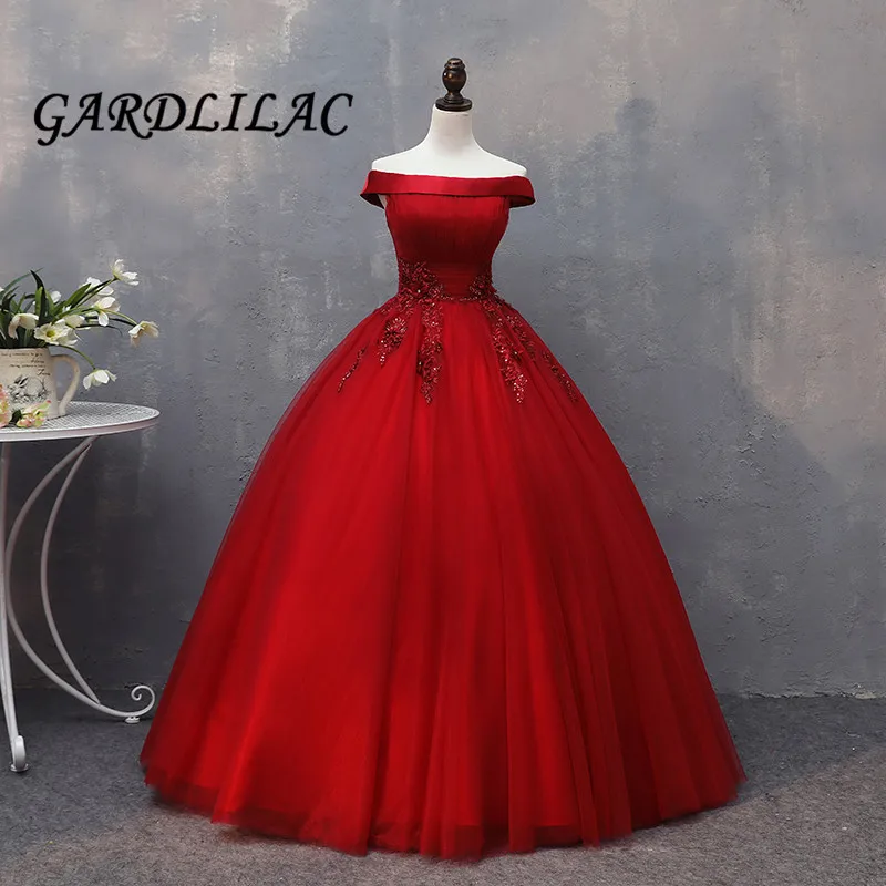 

Hot Sale Red Quinceanera Dresses 2021 Lace Appliques Beaded Ball Gown Long Prom Gown Sweet 16 Dress For 15 Years Plus Size