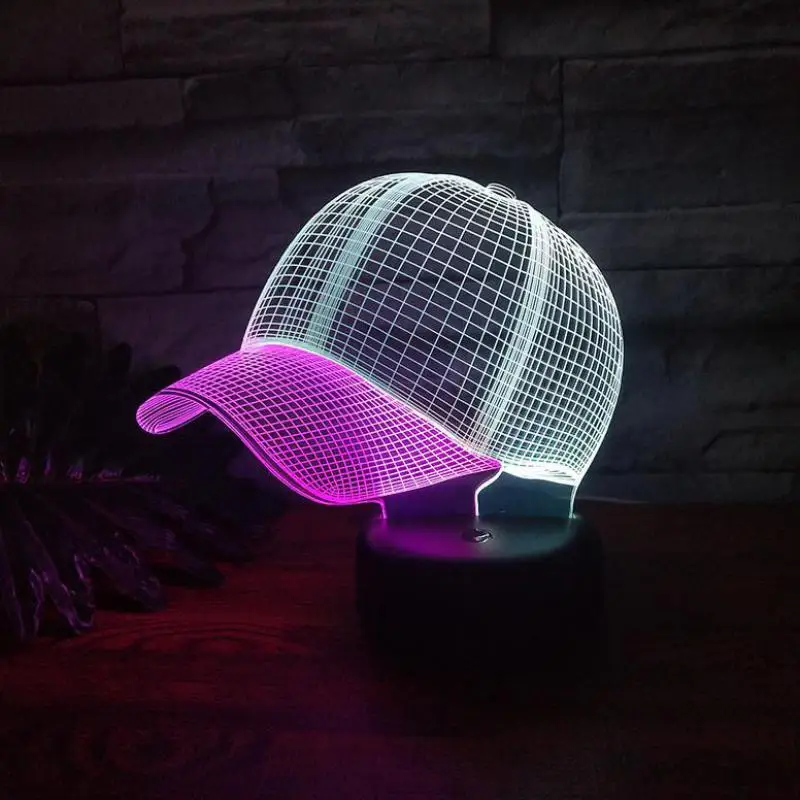 Светодиодная 3d лампа в виде крышки яркая необычная Рождественская декоративная