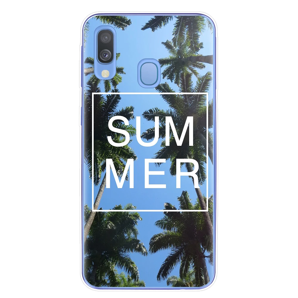 Чехлы с летними пейзажами для Samsung Galaxy A7 A9 A6 A8 Plus 2018 A10 A20 A30 A40 A50 A70 мягкий