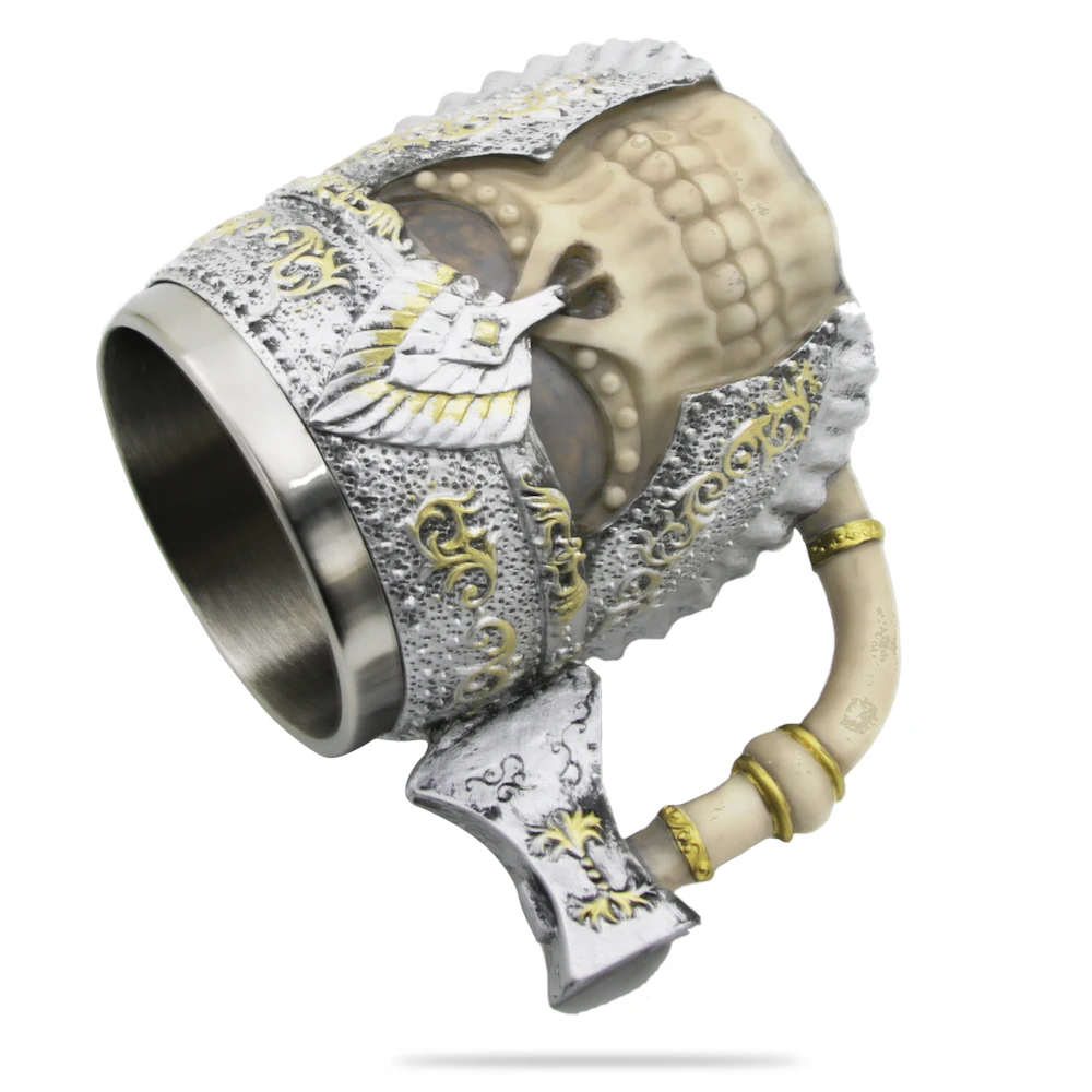 1 шт. 3d кружка с топором и рукояткой Викинга воина черепа battleakx Tankard украшение для