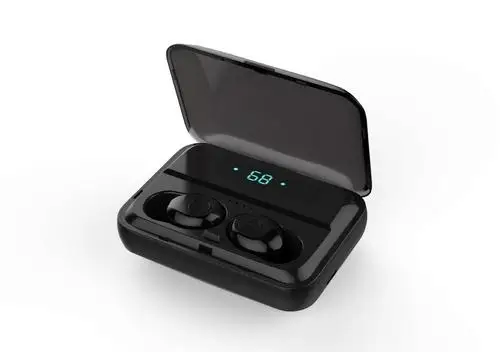 Черный F9-5 TWS беспроводные Bluetooth наушники мини микрофон наушники 8D стерео наушники-вкладыши гарнитура светодиодный зарядное устройство дисплей наушник держатель для Iphone - Цвет: Черный