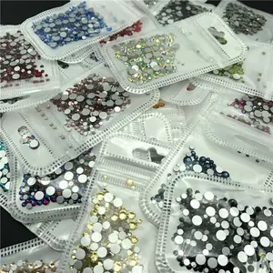 2-5 мм Смешанная упаковка серебряные Пришивные АВ стеклянные стразы для ногтей Кристальные драгоценные камни 3D наконечник DIY клей для дизайна ногтей аксессуары