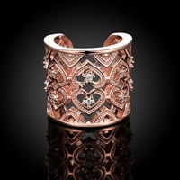 love gift rose gold overlay fashion rings for women white crystal jewelry ring size 7 8 ar2049