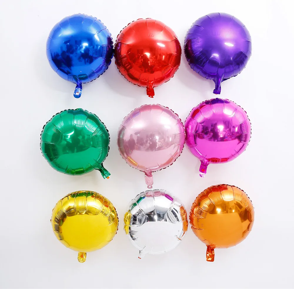 

50pcs/lot 18 Inch Round Foil Balloon Baby Shower Air Balloons Birthday Party Suppliers Air Globos Happy Birthday Inflatable Toys