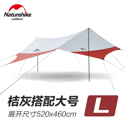 L Red Naturehike большой кемпинговый тент укрытие от солнца с полюсом пляжные игры Рыбалка Пешие прогулки Открытый 5 человек палатка солнечные укрытия - Цвет: L Red