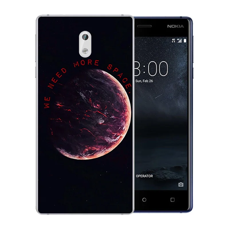 5 0 дюйма для Nokia 3 Силиконовая задняя крышка космический мир шаблон TPU fundas Nokia3 Coque