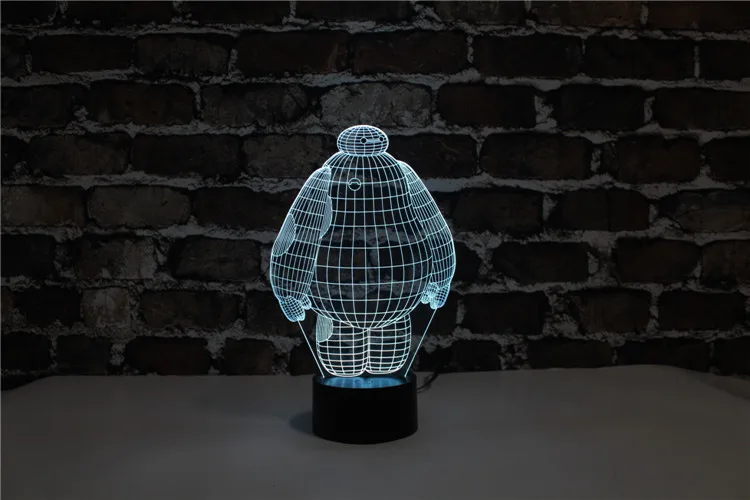 YJM-2854 Lovely 3D Big Hero 6 Baymax Appearance LED Table Lamp Multi-color Night Lights for Holiday Decoration | Лампы и освещение