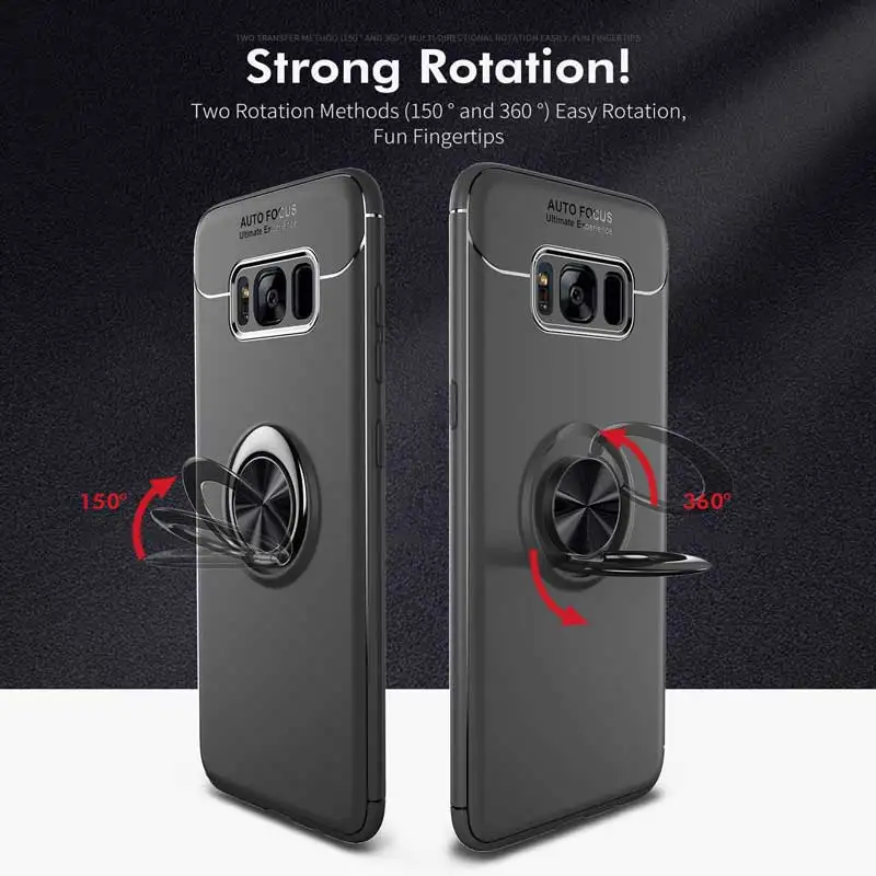 Тонкий чехол из ТПУ для samsung s8 s9 s10 накладка с кольцом на палец и подставкой galaxy s10e