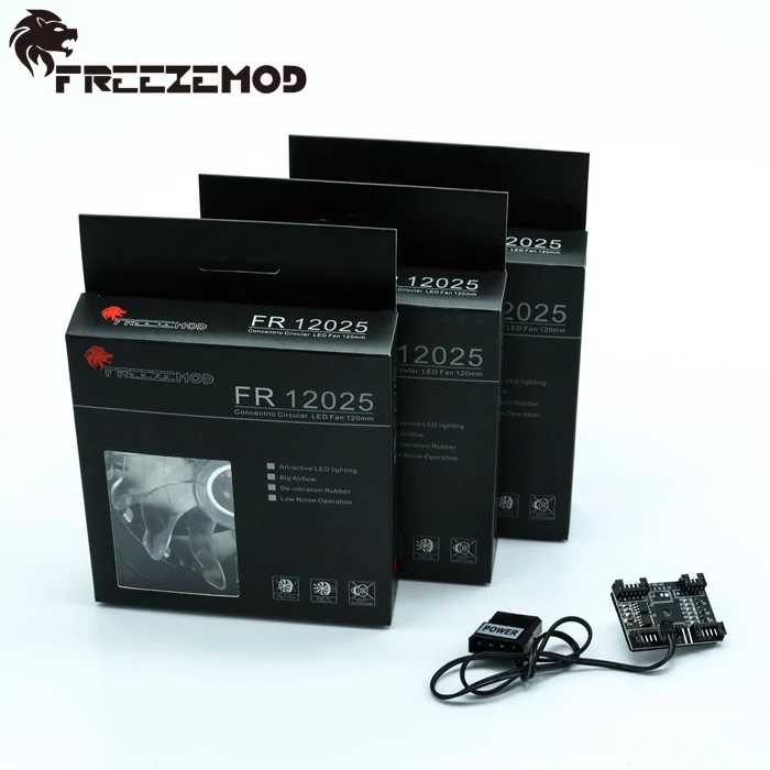 3pcs FREEZEMOD RGB 120mm cooling fan match with controller for water system use. FAN-RGB-03 | Fans &amp Cooling