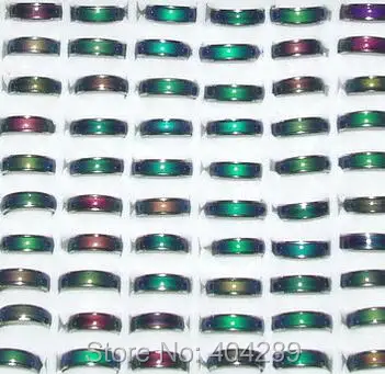 Фото Оптовые кольца для мужчин и женщин 100 шт. 6 мм настроения волшебные чувства