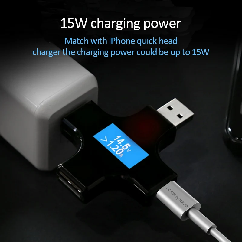 ROCK type C PD кабель для USB 8-контактный быстрой зарядки iPhone X 8/8 Plus Кабель передачи