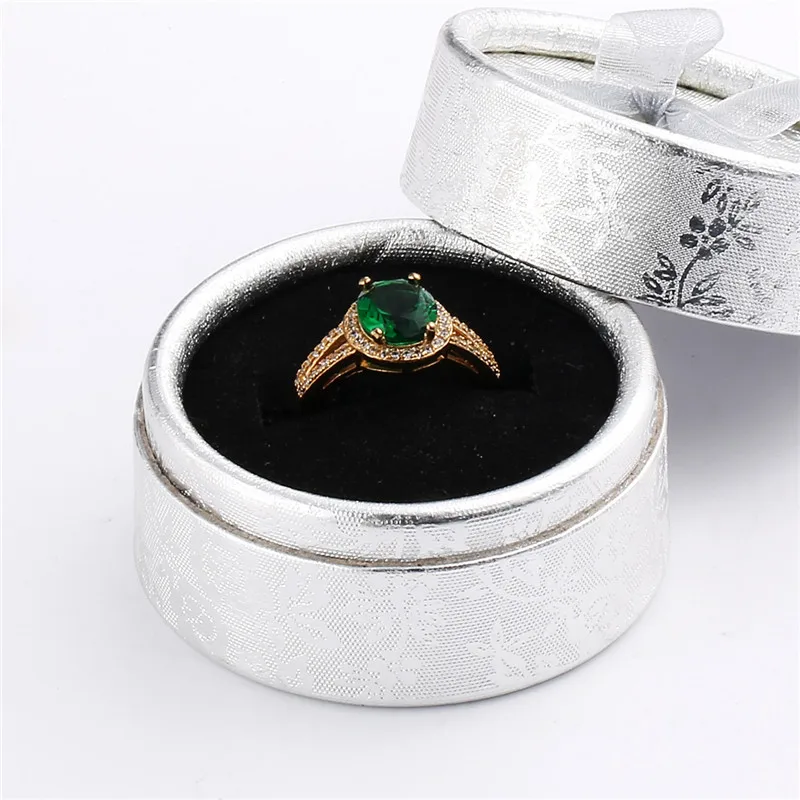 Женское кольцо на палец BUDONG Infinity овальное зеленого цвета с цирконием|anel feminino|women