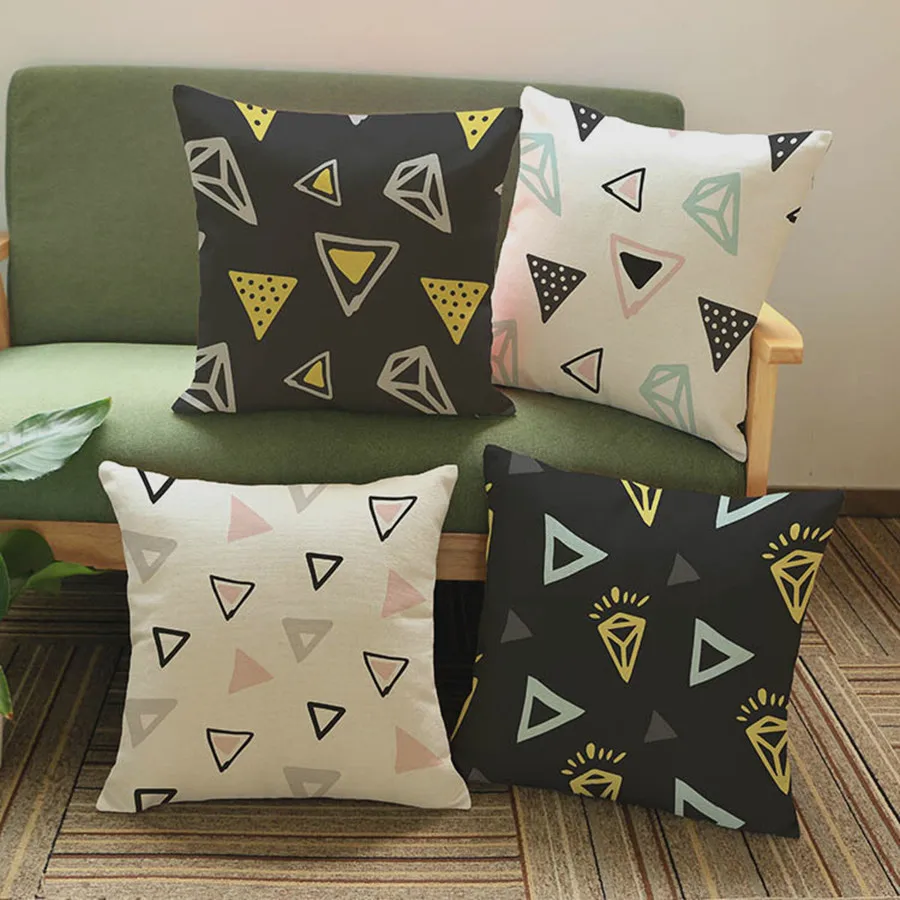 Черный желтый треугольный Алмазный геометрический высококачественный