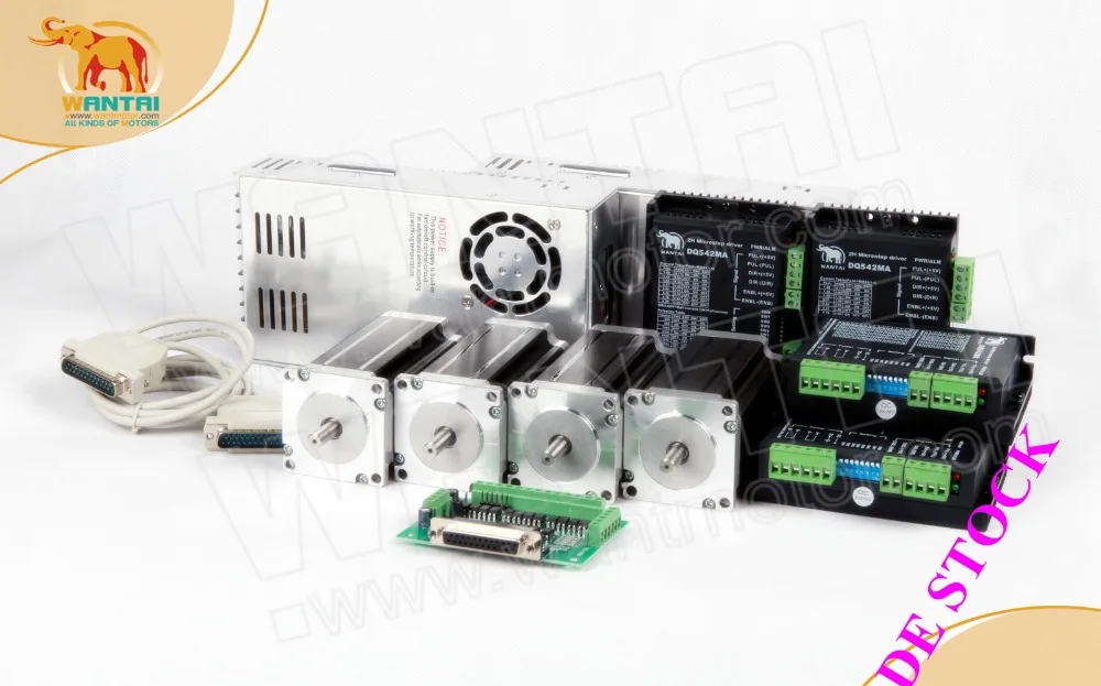 Лидер продаж! Wantai 4 оси Nema23 шаговый двигатель ЧПУ шагового двигателя комплект 3N.M