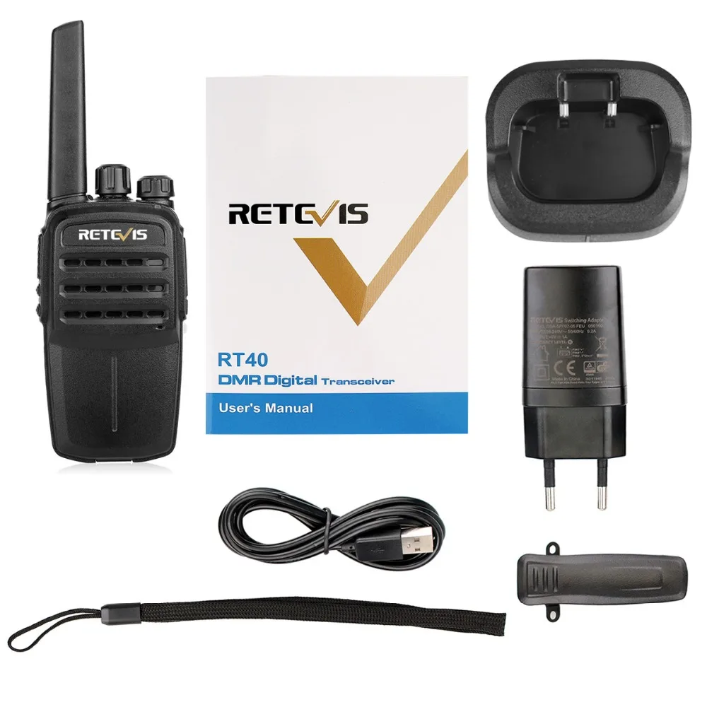 2 шт. Retevis RT40 цифровой PMR Радио рация без лицензии DMR радио 0 5 Вт PMR446/FRS мини