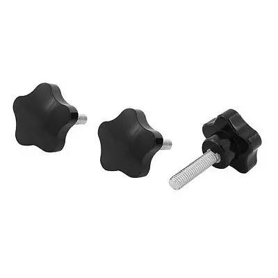 3 Pcs Machine Tool M8 x 30 Male Thread 40mm Dia Bakelite Knobs Handle Black | Обустройство дома