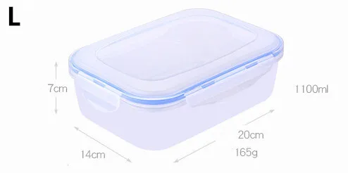 1100ml 1 шт пластиковая коробка для ланча переносная миска контейнер для еды Ланчбокс 380/650/1100 мл экологически чистые аксессуары для кухни - Цвет: 1100ml