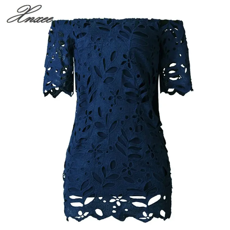 

Hollow Out Lace White Summer Beach Dress Women Wear Short Sleeve Red Party Sexy Dresses 2020 Off Shoulder Mini Dress Female Robe